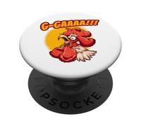 Gallo pazzo: design con animali con campana sbattuta PopSockets PopGrip Adesivo