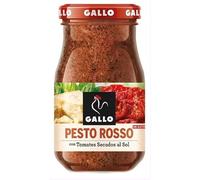 Gallo Pesto Rosso con Pomodori Secchi al Sole, Salsa Italiana Senza Glutine, Bottiglia da 190 g, Confezione da 3