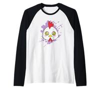 Gallo Pollo in Stile Giapponese Kawaii Animale Giappone Maglia con Maniche Raglan