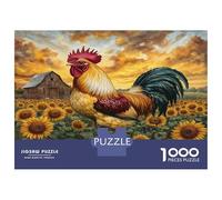 Gallo Puzzle 1000 Pezzi Adulti In Girasole Gallo cartone Resistente, Un Set Di Puzzle A Rompicapo Per Brain Training Puzzle, Ideale Per Arredo Parete, Enigma Del Regalo Di Natale 70x50cm/1000pcs