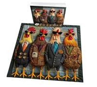 Gallo Puzzle Art - Puzzle Di Pollo Da 1000 Pezzi, Con Animali Occhiali Da Sole, Gioco Giocattolo Per Adulti Di Pollo Per Uomini Donne Adulti Amanti 'Arte Soggiorno Camera Da Ta