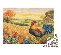 Gallo Puzzle Impossible 1000Pcs Campo d'oro Decorazione Per La Casa. Rilassamento E Intelligence Per Adulti E Ragazzi Da 14 Anni 1000pcs (75x50cm)