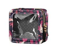 Gallo Rustico Country Chicken Farmhouse Mexicana Borsa per il trucco in pelle trasparente per donne ragazze Organizzatore cosmetico portatile Borse da viaggio, Bel motivo Axolotl, 1 Size