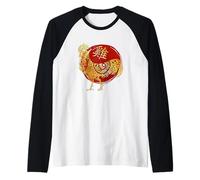 Gallo Segno Zodiacale Cinese dell'oroscopo Maglia con Maniche Raglan