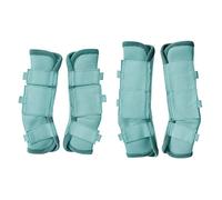 Gallopoff Set di 4 stivali da mosca per cavalli, traspiranti e comodi, leggings in rete per ridurre il calpestio, lo stress degli zoccoli e l'affaticamento delle gambe, blu cielo