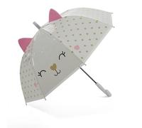 GALLOTTI Ombrello bambina automatico con orecchie in vari colori, ombrello per bambini lungo 66 cm, ombrello bimba da pioggia Bianco