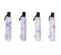 GALLOTTI Ombrello portatile mini automatico, ombrello richiudibile vari colori floreali 32 cm, ombrello pieghevole da viaggio antivento Viola