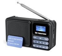Gallypek Radio DAB portatile, DAB Plus Radio FM con Bluetooth 5.0 e 80 preset radio da cucina con cavo o funzionamento a batteria da 2200 mAh, supporto solare e USB ricarica flash drive/TF/AUX