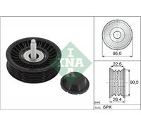 INA Rullo di guida 532 0891 10 – Guida cinghia scanalata per Land Rover