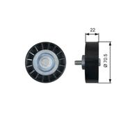 Galoppino/guidacinghia Cinghia Poly V Gates T36607 Drivealign™ per Citroën Fiat