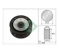 Galoppino/guidacinghia Cinghia Poly V Schaeffler Ina 532 0619 10 per Fiat