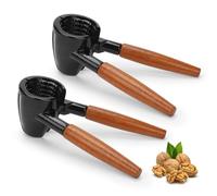 GALOZZOIT Nutcracker (2 pezzi), schiaccianoci multifunzionale, schiaccianoci e nocciole, apribottiglie castagno, schiaccianoci con manico in legno