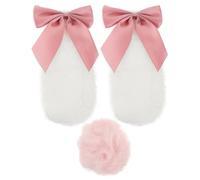 GALPADA 1 Paio Orecchie da Coniglio in Peluche Rosa Decorazione Pratica per Casco per Veicoli a Due Ruote e Cross Accessorio Unico e Carino Regalo per Festività