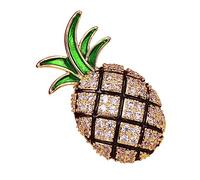 GALPADA 1 Pc spilla di ananas spilla distintivi di cristallo da bavero per uomo con zirconi incastonati distintivo di ananas in mosaico perno del colletto
