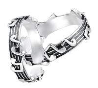 GALPADA 1 Set Anello Di Note Musicali Gioielli Da Dito Anello Decorativo Di Apertura Regalini Di Natale Strenna Di Natale Da Dito in Rame Di San Black 2 Pz