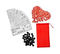 GALPADA 1 Set Bingo Board Game Chiamando Adulti Chiamante Gioco Di Scacchi Famiglia Di Grandi Dimensioni Tombola Portatile Carte Da Bingo Riutilizzabili Corredo Di Gioco Rosso Carta
