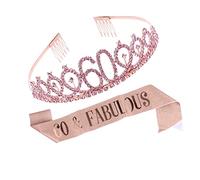 GALPADA 1 Set Da 2 Pezzi Cintura Cerimoniale Per Compleanno Regina Decorazione Per Feste Etichetta Topper Fascia Da Donna Cintura Rituale Principessa Strass