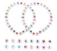 GALPADA 1 Set Perline Acriliche Colorate Piatte Lettere E Numeri Perline Artigianali Decorative Per Gioielli Fai Da Te Colorate E Facili Da Infilare Per Braccialetti E Collane 300 Pezzi