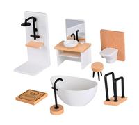 GALPADA 1 Set Piccoli Mobili Simulati Wc in Miniatura Accessorio Oggetto Di Scena Del Bagno Mobilia Wc Casa Mobili Da Bagno Per Case Delle Bambole Doccia in Miniatura Plastica
