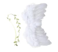 GALPADA 1 Set set fotografico per band fasce veretta chaga new born oggetti di scena per foto per arredamento ala d'angelo oggetti di scena fotografici piuma Green