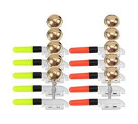 GALPADA 10 Pezzi Allarme per Canna da Pesca Bastoncino Luminoso da Pesca LED Notturno Clip Abs e Rame Batteria a Bottone Segnalatore Abboccata