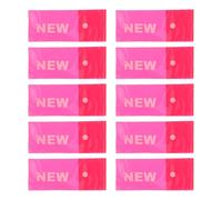 GALPADA 10 Pezzi Cartellini Appendiabiti in Pvc Rosso con Bottone a Pressione per Negozi di Abbigliamento, Etichette Sale per Organizzazione Facile e Protezione Indumenti, Stile New