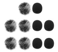 GALPADA 10 Pezzi Parabrezza Antivento per Microfono Lavalier in Spugna e Peluche, Riduzione Rumore Portatile per Registrazione Vocale e Uso Esterno, Colore Assortito