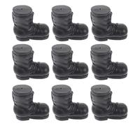 GALPADA 10 Pezzi Stivali di Babbo Natale Arredamento di Stivali di Natale Artigianato Decorazioni Vacanza Coperture Decorazione Fare Ornamenti Natalizi Allegro Impostore Nero Plastica