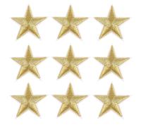 GALPADA 10 Pezzi Toppe Termoadesive a Forma di Stella a Cinque Punte in Poliestere Oro per Abbigliamento, Patch Decorative e Riparazione per T-shirt e Vestiti, per DIY e Cucito
