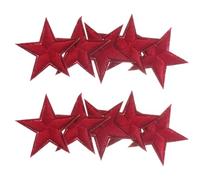 GALPADA 10 Pezzi Toppe Termoadesive Stella Rossa in Poliestere Cinque Punte per Decorare Abbigliamento e Accessori come Tende e Sciarpe la Festa della Mamma