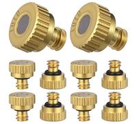 GALPADA 10 Pezzi Ugello Nebbia Raffreddamento Rame Spruzzatore Bassa Pressione per Giardino Esterno Innaffiatori Spray Atomizzatori Tenuta Anti-Perdita Facile Installazione