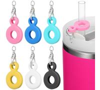 GALPADA 12 Pezzi Ciondoli per Cannucce in Silicone Riutilizzabili, Decorazioni Colorate per Cannuccia, Accessori Leggeri e Portatili per Festa e Uso Quotidiano