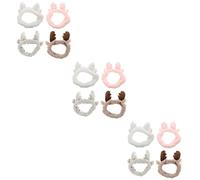 GALPADA 12 Pezzi Corna Fascia Per Il Lavaggio Del Viso Spa Animale Fascia Per Lavare Il Viso Forniture Per Estetista Trucco Fasce Per Le Donne Morbida Per Allenamento Peluche Yoga