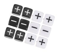 GALPADA 12 Pezzi Dadi Grandi Neri e Chiari Facce con Segni e Meno Gioco da Tavolo Educativo e Accessori per Feste e Bar Durevoli e Leggeri in Acrilico