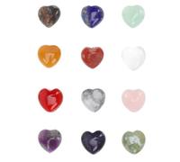 GALPADA 12 Pezzi Decorative Stone Cuore in Pietra, Mini Set di Campioni Minerali a Forma di Cuore, Decorazione da Tavolo per Casa e Fotografia,