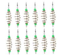 GALPADA 12 Pezzi Gabbia Esca Pesca Molla con Perla Luminosa Forma Oliva Porta Esche Stabile e Resistente per Trappola Pesca di Acque Dolci