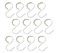 GALPADA 12 Pezzi Ganci a S in Plastica Bianca per Bagno e Cucina, Costruzione Robusta, Soluzione Salvaspazio per Appendere Asciugamani e Accappatoi