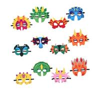 GALPADA 12 pezzi Maschere a tema rettili preistorici in tessuto non tessuto Maschere per feste a tema creature preistoriche e Halloween leggere e traspiranti con cinturino per gioco