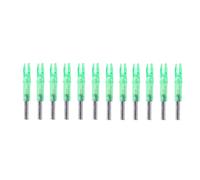 GALPADA 12 Pezzi Nocche Freccia LED Verdi per Asta 6,2mm, Accessori Arco | Abs, Tracciamento Continuo Oltre 48 Ore, senza Interruttore Esterno, Confezione