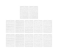 GALPADA 12 Pezzi Set 12 Stencil Alfabeto Riutilizzabili in Plastica Lettere e Numeri, Modelli per Pittura Spray e Disegno Creativo, per Scrapbooking, Journaling e Attività Artistiche su