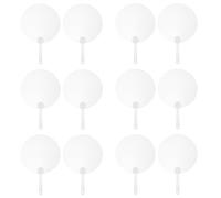 GALPADA 12 Pezzi Ventagli in PVC Bianco Leggeri e Portatili per DIY Pittura e Cosplay Ventaglio Vuoto Semplice per Amici e Parentela