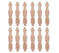 GALPADA 12 Pilastri Romani in Legno Massello 8,5x1,8 Cm - Set 12 Pezzi di Colonne e Terminali Decorativi per Ringhiere e Balaustre, Accessori Vintage per Arredamento Romano e Progetti Fai
