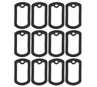 GALPADA 12 Pz Gomme di Copertura ID Gomma Acciaio Inox Silenziatori Retangle Protezione in Rettangolare Autentico in Acciaio per Cane Stile Silenziatore Nero