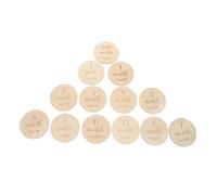 GALPADA 13 Pezzi Carte Mensili in Legno per Ragazzo Ragazza Completo per Annunci di Crescita Design Naturale e Sicuro per Album Ricordo e Foto Mesi