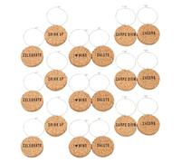 GALPADA 18 Pezzi Marcatori per Bicchieri da Vino in Sughero, Identificatori Drink Eleganti e Decorativi per Feste e Riunioni di Famiglia
