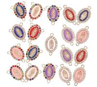 GALPADA 19 pezzi Ciondoli Pendenti con Immagine Sacra e Strass Charm Connector per Gioielli Fai da Te Creativo per Collane e Bracciali
