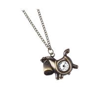 GALPADA 1pezzi Orologio Da Tasca a Forma Di Cavallino in Bronzo Antico Specchio Rotondo Ciondolo Catena Regolabile Come Regalo o Decorazione