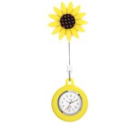 GALPADA 1pezzi Orologio Da Taschino Infermiere Quadrante Ampio e Cordino Retrattile Design Girasole Per Studenti Durante Esami e Uso Quotidiano