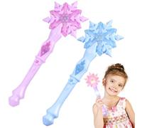 GALPADA 2 bacchette luminose a forma di fiocco di neve, per luci a LED, leggere, per feste, compleanni, cosplay e spettacoli teatrali, sicure e facili da impugnare, blu e rosa