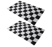 GALPADA 2 Bandiere a Scacchi da Corsa Nere e Bianche 100X62 CM Resistenti alle Intemperie per Segnalazione Manuale in Pista Set Portatile per Eventi e Decorazioni Sportive